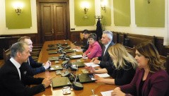3 April 2018 Swedish parliamentarians Piri Niemi and Lars Mejern Larsson in meeting with the Serbian MPs